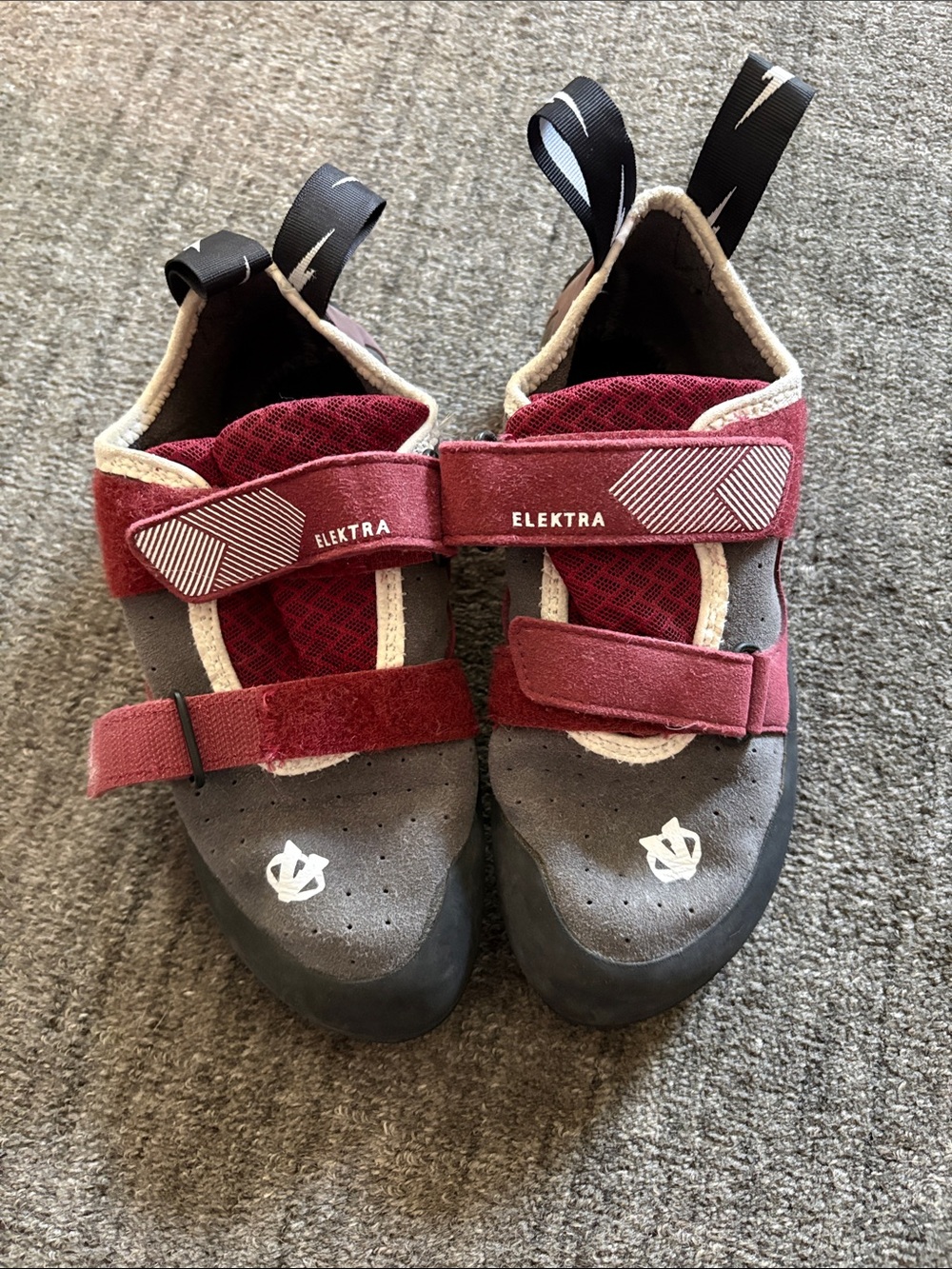 Women's Climbing Shoes in Burgundy and Gray